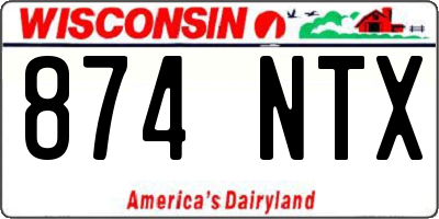 WI license plate 874NTX