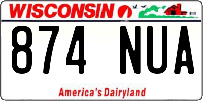 WI license plate 874NUA