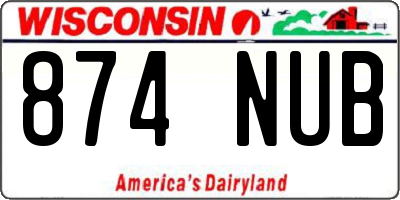 WI license plate 874NUB