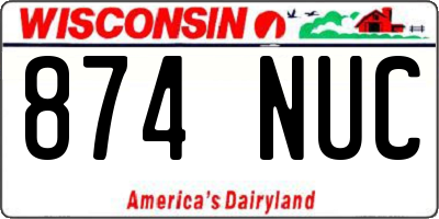 WI license plate 874NUC
