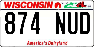 WI license plate 874NUD