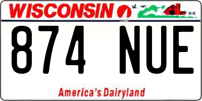 WI license plate 874NUE