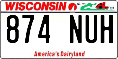 WI license plate 874NUH