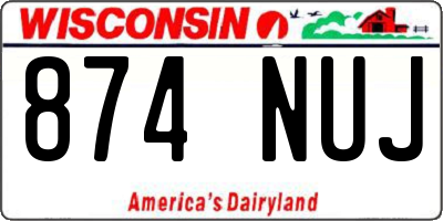 WI license plate 874NUJ