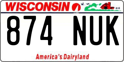 WI license plate 874NUK
