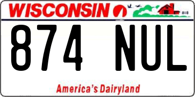 WI license plate 874NUL