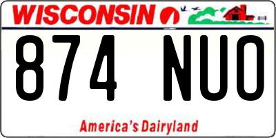 WI license plate 874NUO