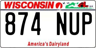 WI license plate 874NUP