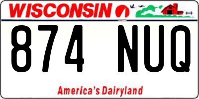 WI license plate 874NUQ