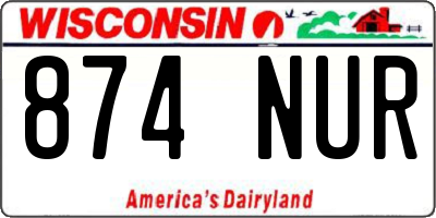 WI license plate 874NUR