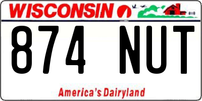 WI license plate 874NUT
