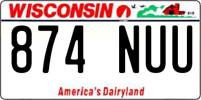 WI license plate 874NUU