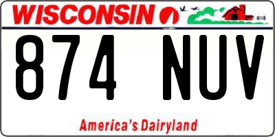 WI license plate 874NUV
