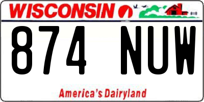 WI license plate 874NUW