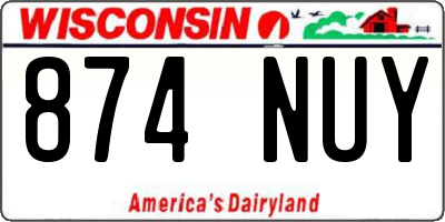 WI license plate 874NUY