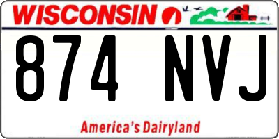 WI license plate 874NVJ
