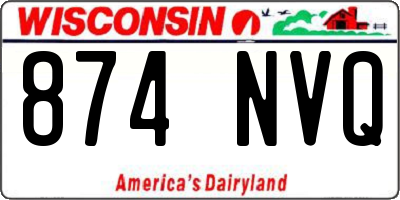 WI license plate 874NVQ