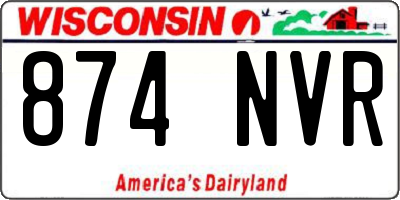 WI license plate 874NVR