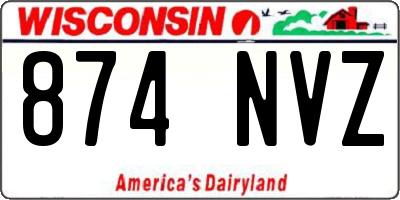 WI license plate 874NVZ