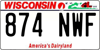 WI license plate 874NWF