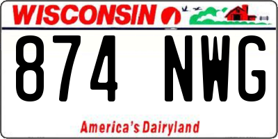 WI license plate 874NWG