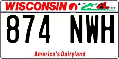 WI license plate 874NWH
