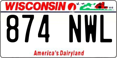 WI license plate 874NWL