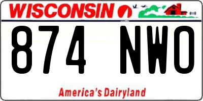 WI license plate 874NWO