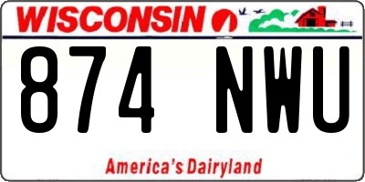 WI license plate 874NWU