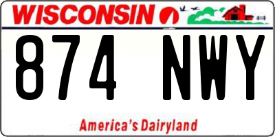 WI license plate 874NWY