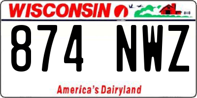 WI license plate 874NWZ