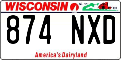 WI license plate 874NXD