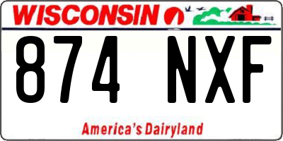 WI license plate 874NXF