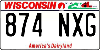 WI license plate 874NXG