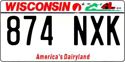 WI license plate 874NXK