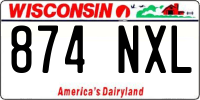 WI license plate 874NXL