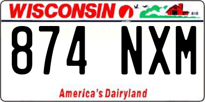 WI license plate 874NXM