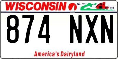 WI license plate 874NXN