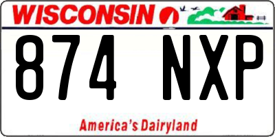WI license plate 874NXP
