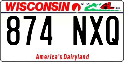 WI license plate 874NXQ