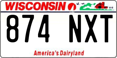 WI license plate 874NXT