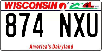 WI license plate 874NXU