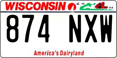 WI license plate 874NXW