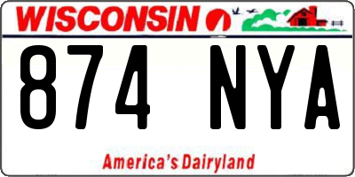 WI license plate 874NYA