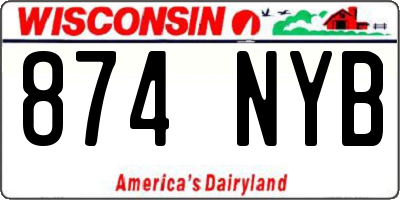 WI license plate 874NYB