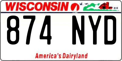 WI license plate 874NYD