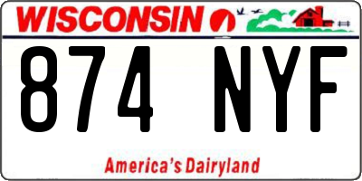 WI license plate 874NYF