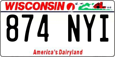 WI license plate 874NYI