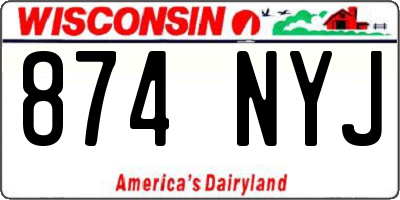 WI license plate 874NYJ
