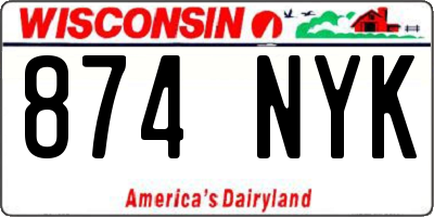WI license plate 874NYK